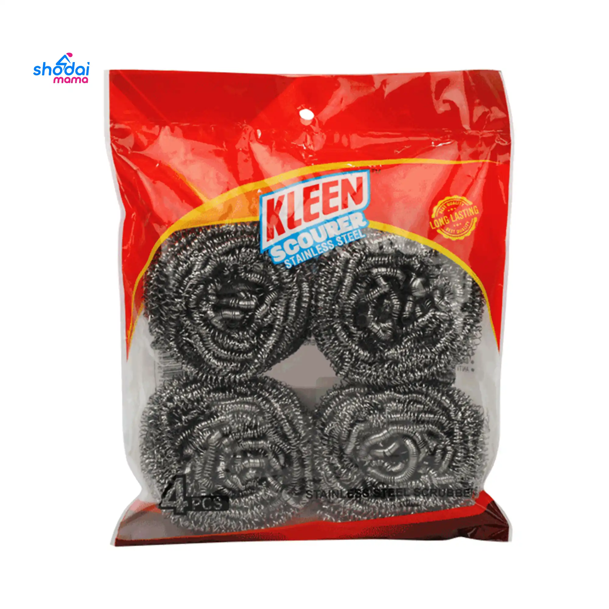 Kleen Scourer Stainless Steel 4pcs set (Poly Pack)